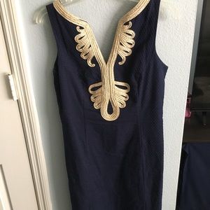 Lilly Pulitzer Janice shift dress summer navy sz 4